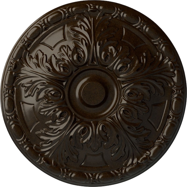 Ekena Millwork Granada Ceiling Medallion (Fits Canopies up to 4 1/4"), Hand-Painted Bronze, 15 3/4"OD x 5/8"P CM16GABZS - main